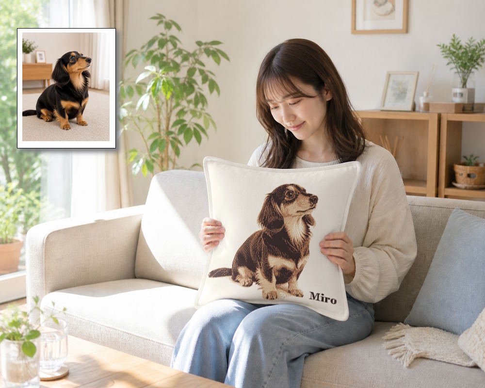 愛犬ニットクッション