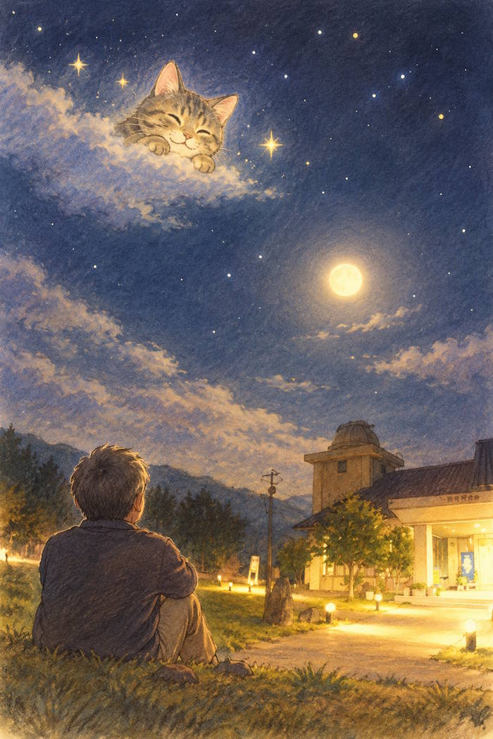 星から地上を見下ろすペット達